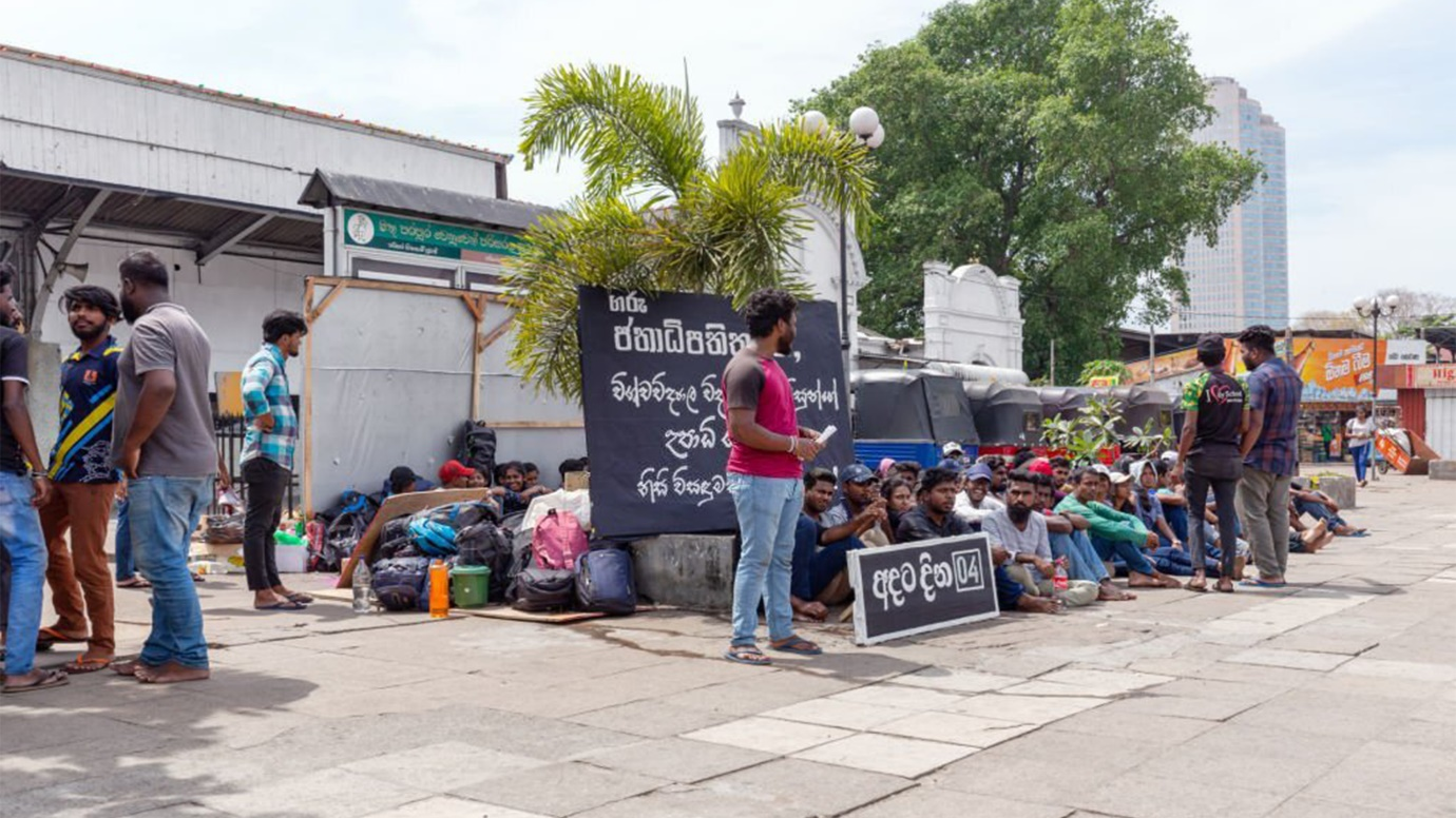 Sri Lankan forces arrested and explicated the leading protest sites